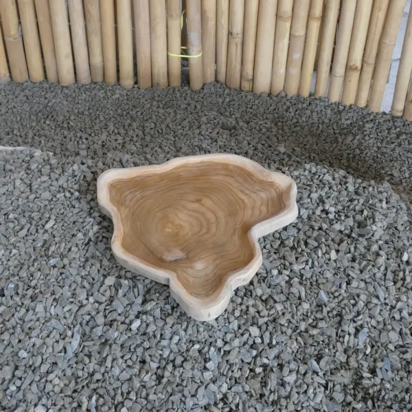 Einzigartiger Teller aus Teakholz, Durchmesser ca. 40cm mit einer Höhe von 3cm 